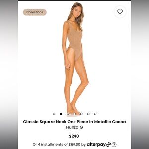 BARELY WORN HUNZA G TAN SWIMSUIT